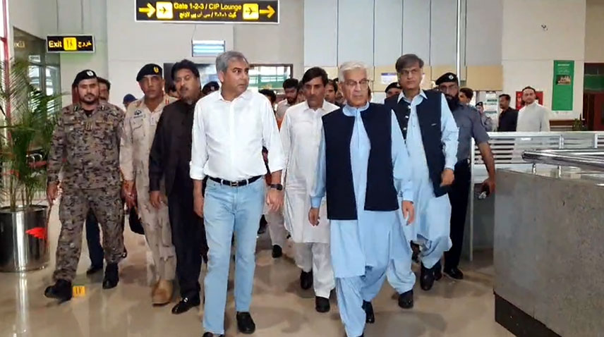 Interior, Defence Ministers visit Sialkot Airport