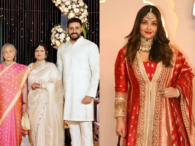 Amitabh, Abhishek, Jaya Bachchan attend wedding – but where is Aishwarya Rai?