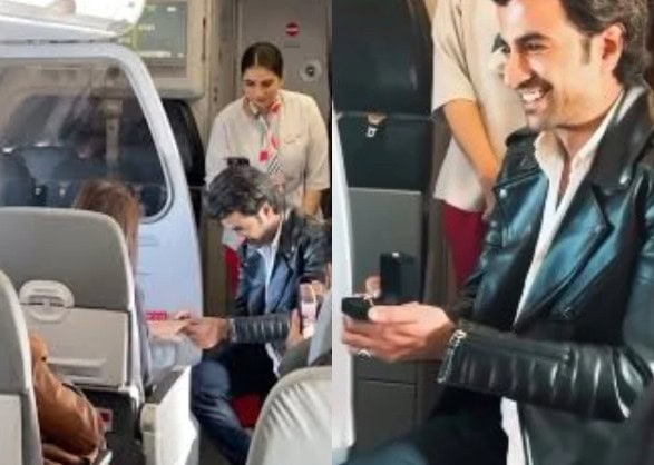 Actor Umar Alam’s video proposing woman during flight goes viral