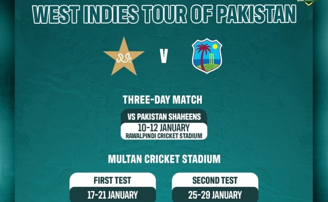 Complete schedule of Pakistan vs West Indies Test series