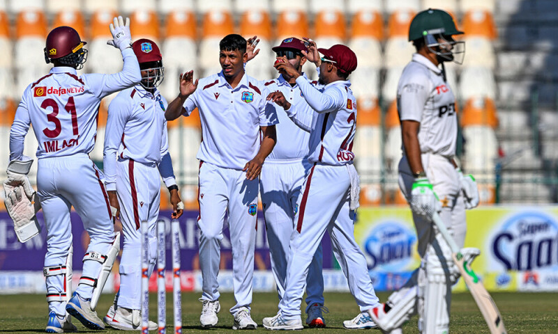 Pakistan out for 154, trail by nine against West Indies