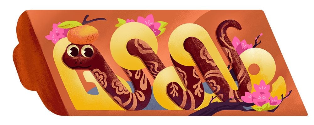 Google celebrates Lunar New Year with snake-themed doodle