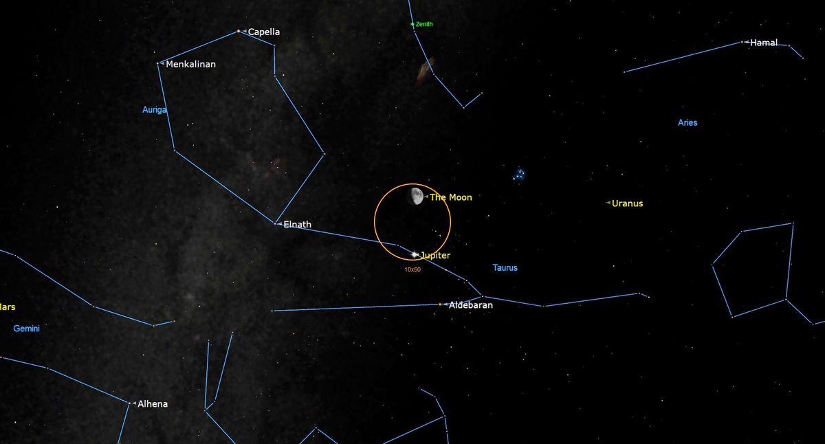 See the moon and Jupiter grab ‘the Bull’ by the horns this week