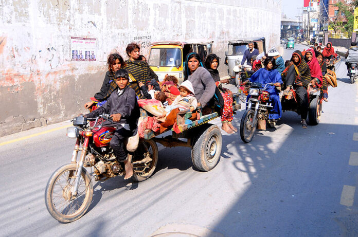 A large number of people participating in a rally, Kashmir Solidarity Day, Hashtnagri Chowk to express solidarity with the people of Indian Illegal Occupied Kashmir.