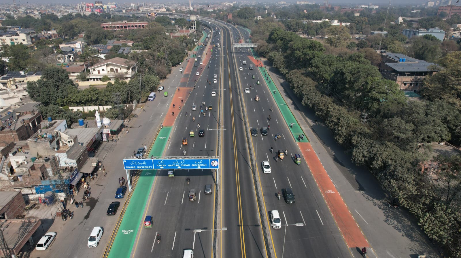 First-ever dedicated Bikers Lane opened for traffic in Lahore