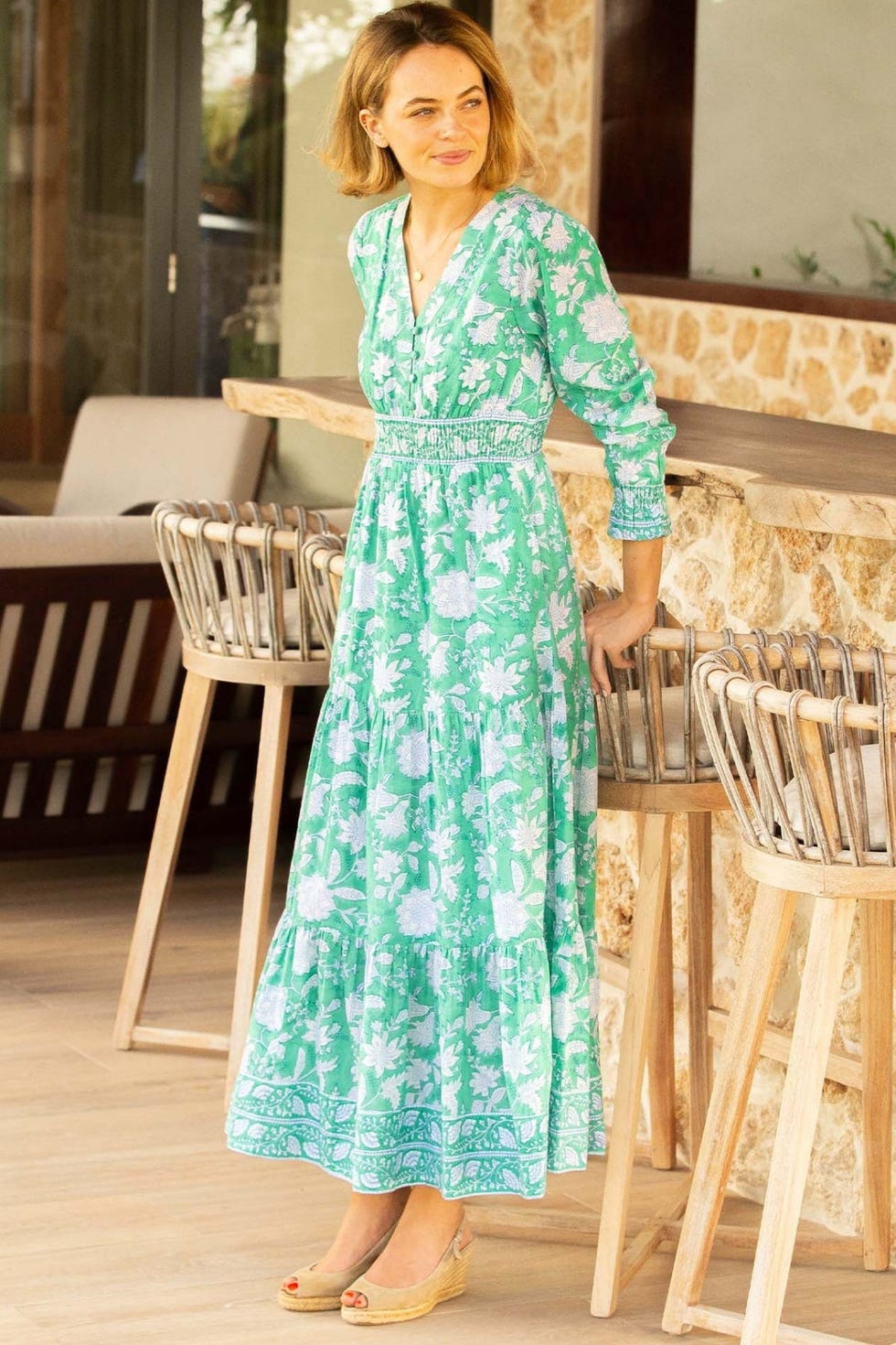 Billie Organic Cotton Block Print Dress, £195