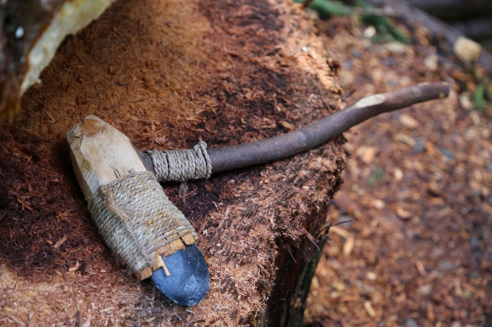 An axe accurate to a period of 30,000 years ago, that scientists used to make a dugout canoe for a crossing across a region of the East China Sea from Taiwan near Ushibi to Yonaguni Island, traversing the Kuroshio current, is seen at Noto Peninsula, Japan, in this handout image released on June 25, 2025. — Yousuke Kaifu handout pic via Reuters