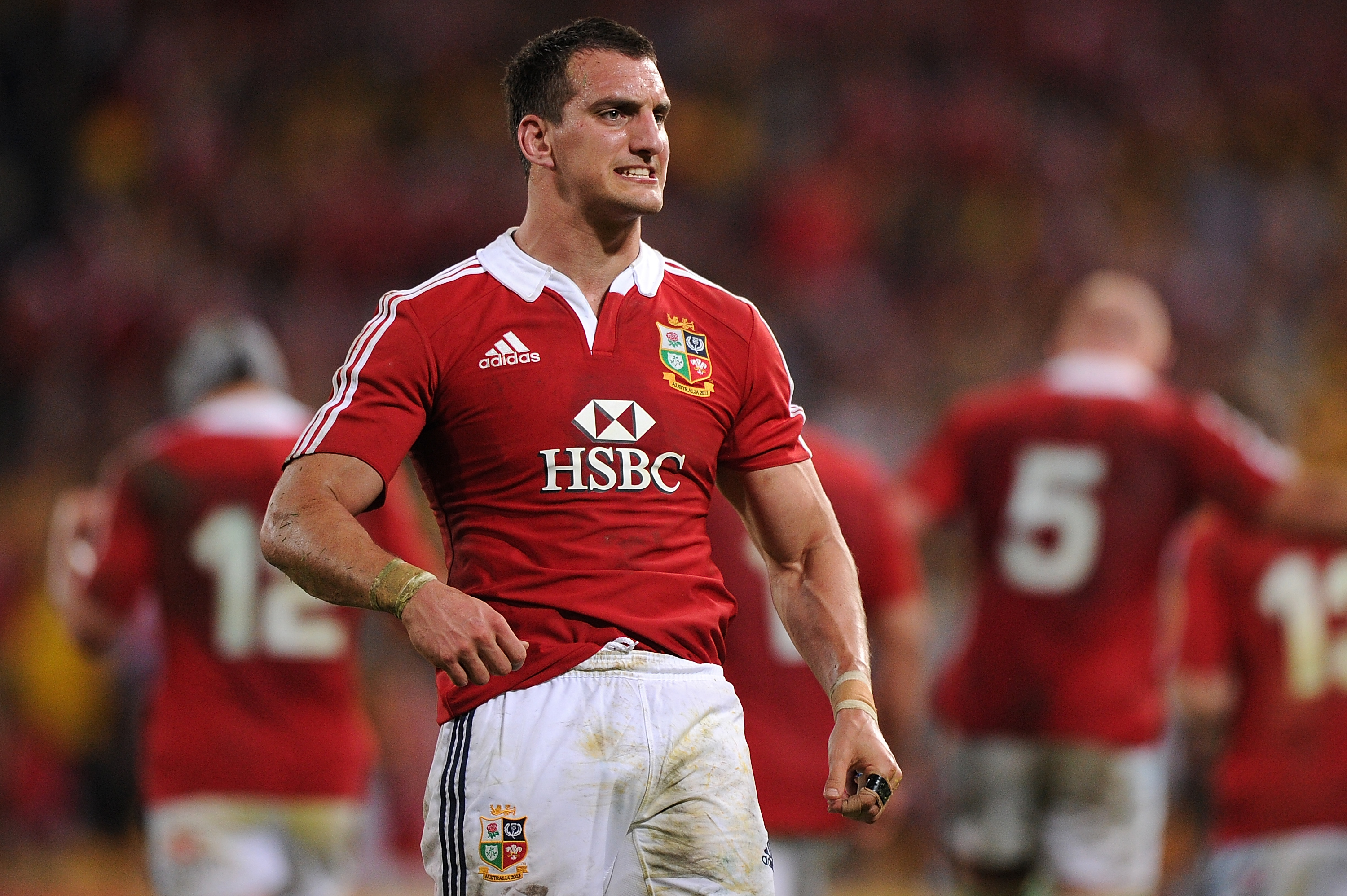 Sam Warburton of the British & Irish Lions during a rugby match.