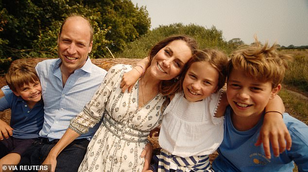 Prince William, Catherine, Princess of Wales, Prince George, Princess Charlotte and Prince Louis