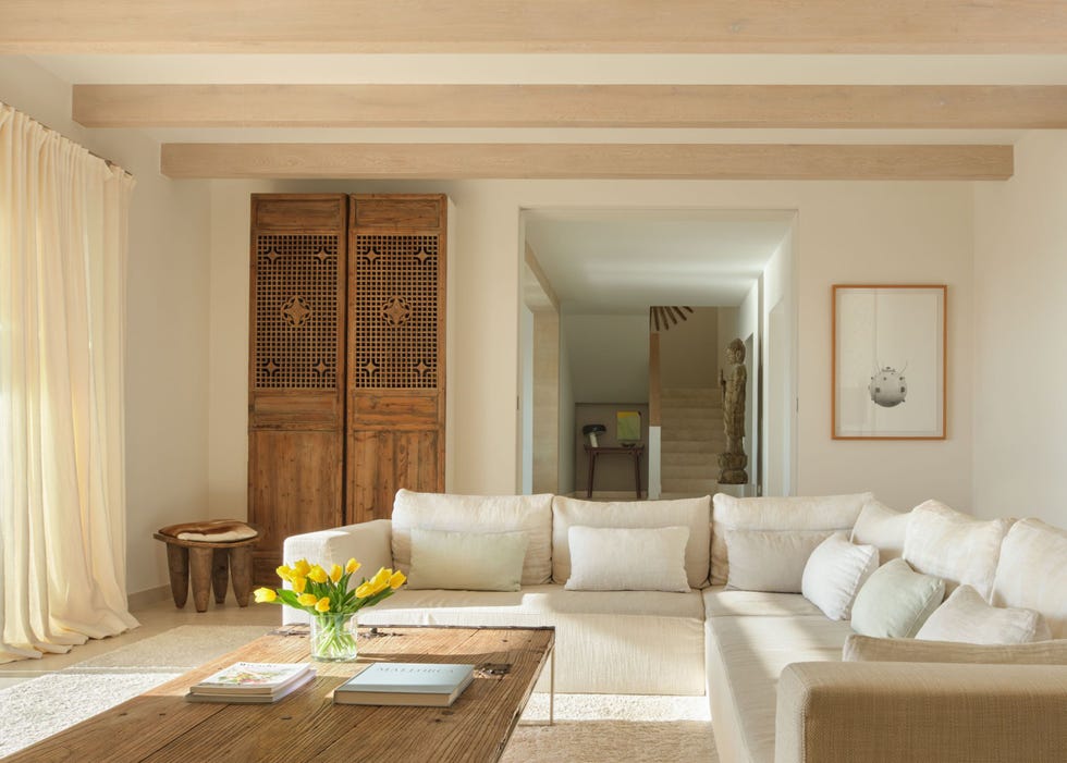 living room of mallorca villa rented by justin and hailey bieber