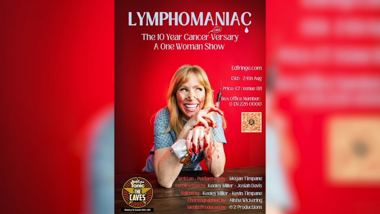Edinburgh Festival Fringe showcases ‘Lymphomaniac’: One-woman show by San Francisco native set to take global stage