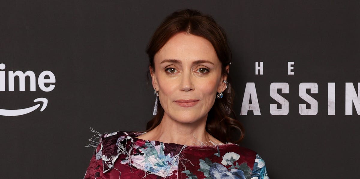 Keeley Hawes makes rare red carpet appearance in ‘painted’ dress ahead of ‘badass’ thriller series