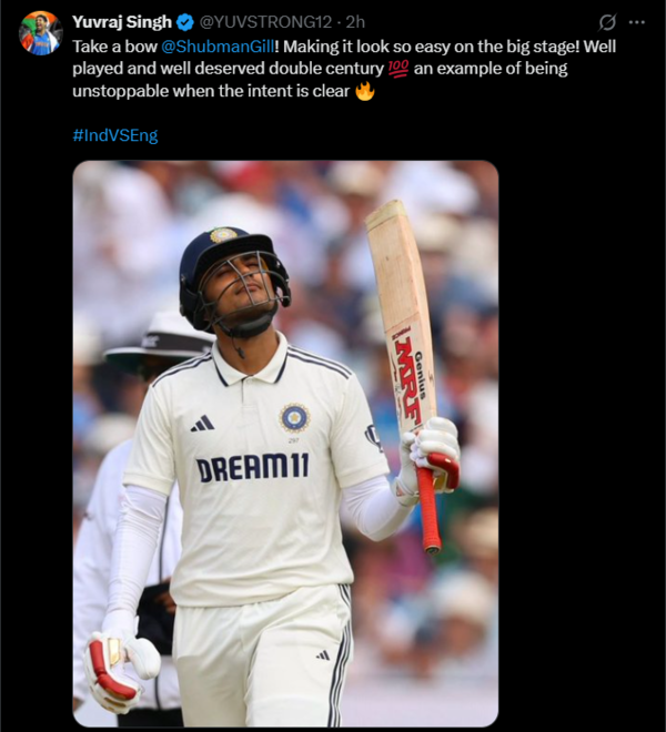 Yuvraj Singh on X Shubman Gill