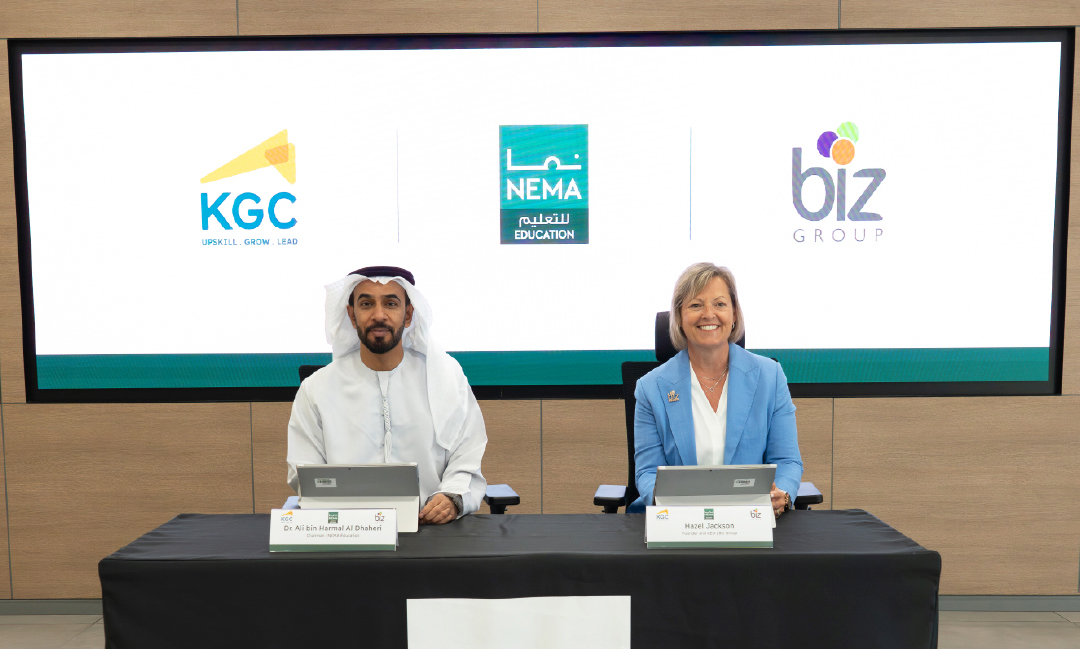 Ali Saeed Bin Harmal Al Dhaheri (Nema Education) and Hazel Jackson (Biz Group)