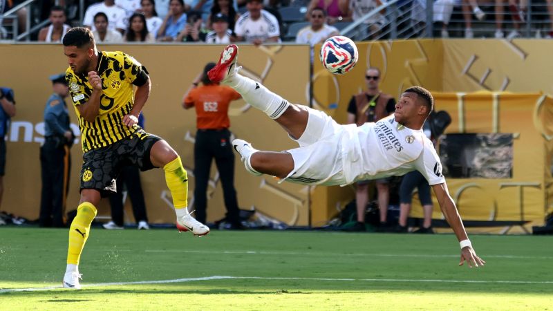 Kylian Mbappé’s stunning bicycle kick propels Real Madrid to win over Borussia Dortmund, and Club World Cup semifinals