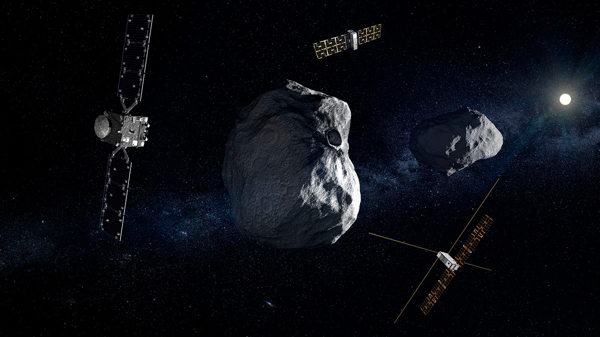 Hera tiene previsto llegar a Dimorphos a finales de 2026 y soltar los CubeSat Juventas y Milani que transporta para estudiar de manera pormenorizada el estado del asteroide cuatro años después del impacto de DART - PHOTO/ESA Science Office
