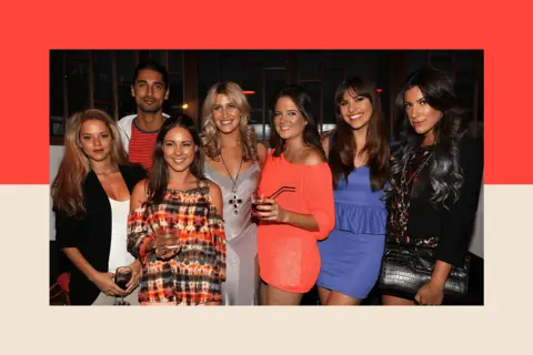 Getty Images Seven cast members from early seasons of Made in Chelsea pose for a photograph
