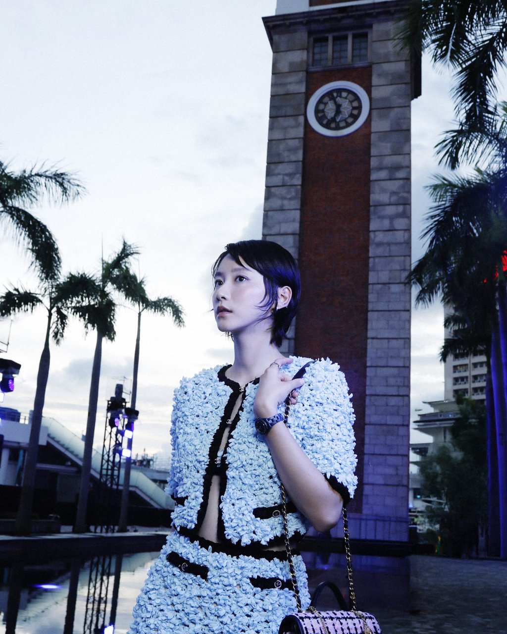 Angela Yuen sports a Chanel J12 Bleu at the Hong Kong launch. Photo: Handout