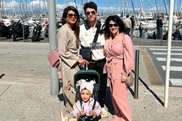 Nick Jonas/Instagram (Left-right:) Priyanka Chopra Jonas, Malti Marie Jonas, Nick Jonas and Denise Miller-Jonas in 2024