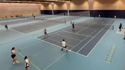 BBC Tennis players at Lee Valley Hockey and Tennis Centre
