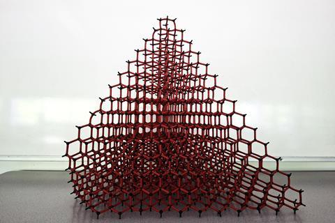 A model of a diamond molecular structure