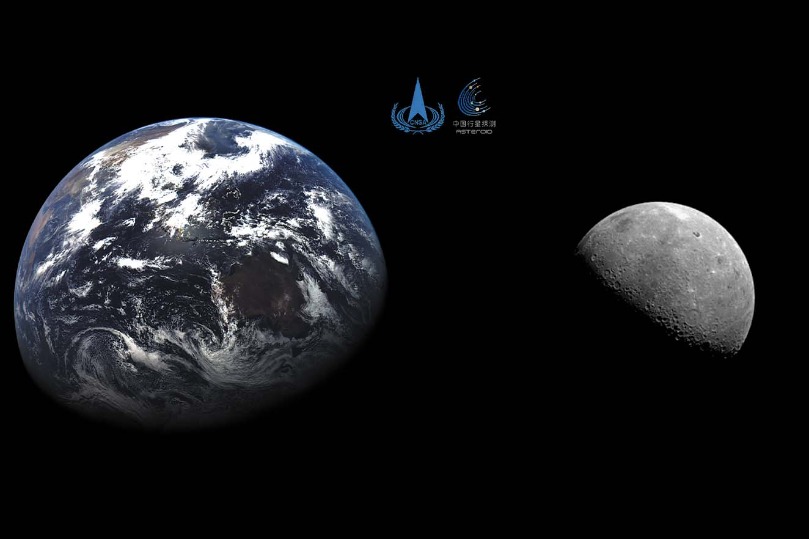 Tianwen 2 sends back images of Earth, moon