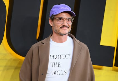 Pedro Pascal in London during a special screening of 'Thunderbolts' on April 22, 2025, wearing a T-shirt highlighting the protection of trans women.