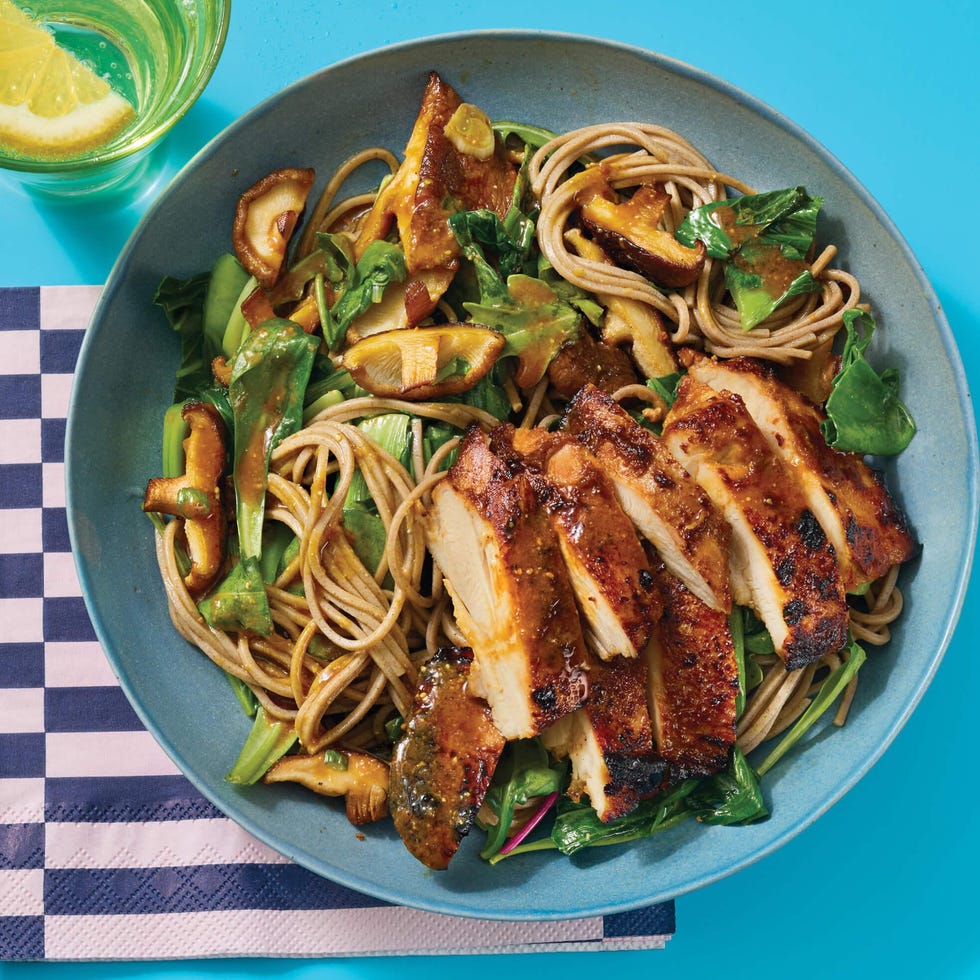 soba noodles and chicken