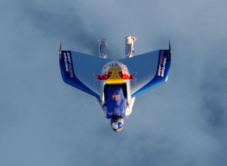 Felix Baumgartner in action.