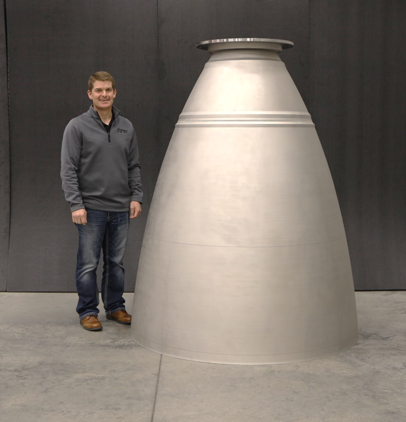 An industrial-scale DED nozzle. Photo via NASA