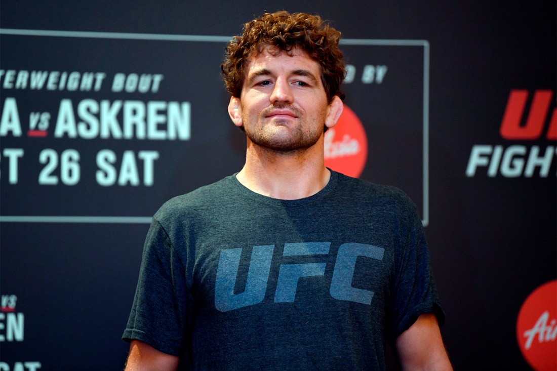 A photo of Ben Askren wearing a UFC shirt at an Ultimate Fighting Championship event.
