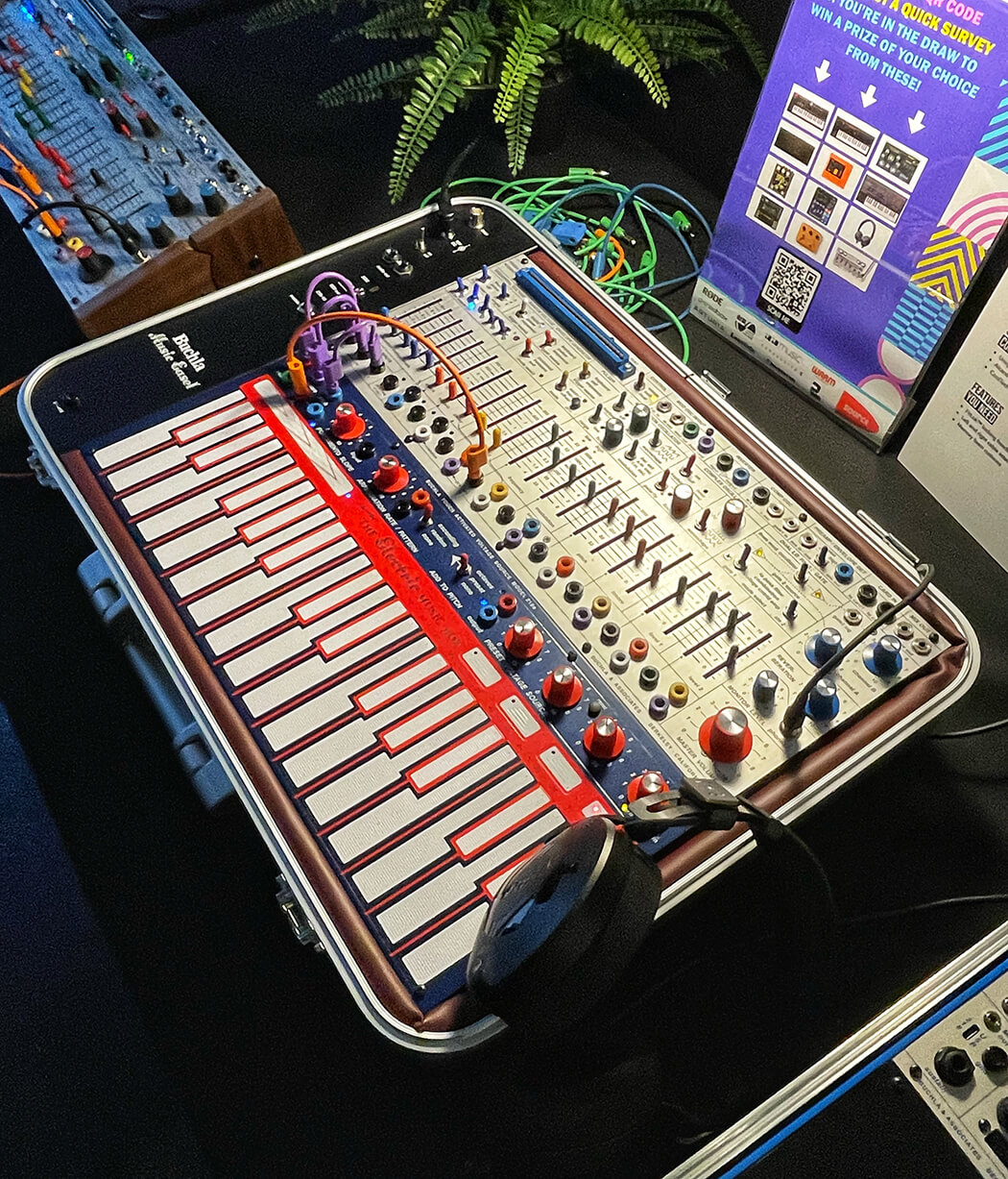 Buchla suitcase synth, photo by press