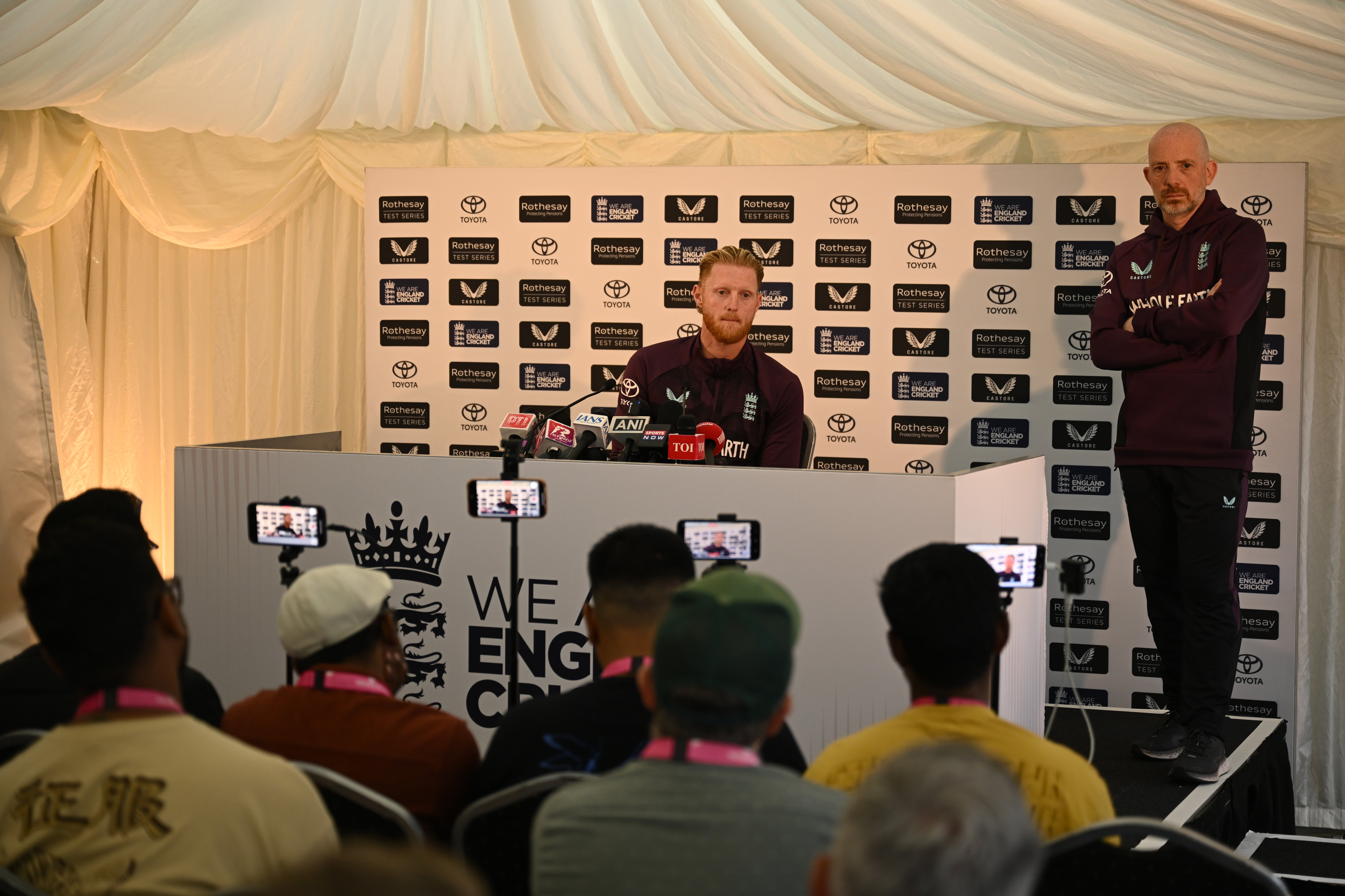 Stokes speaks to the media at The Oval on Wednesday