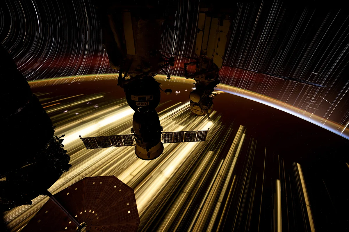 Star trails and the trails of lights on Earth, as seen from the Space Station by NASA astronaut Don Pettit. Credit: NASA/Don Pettit