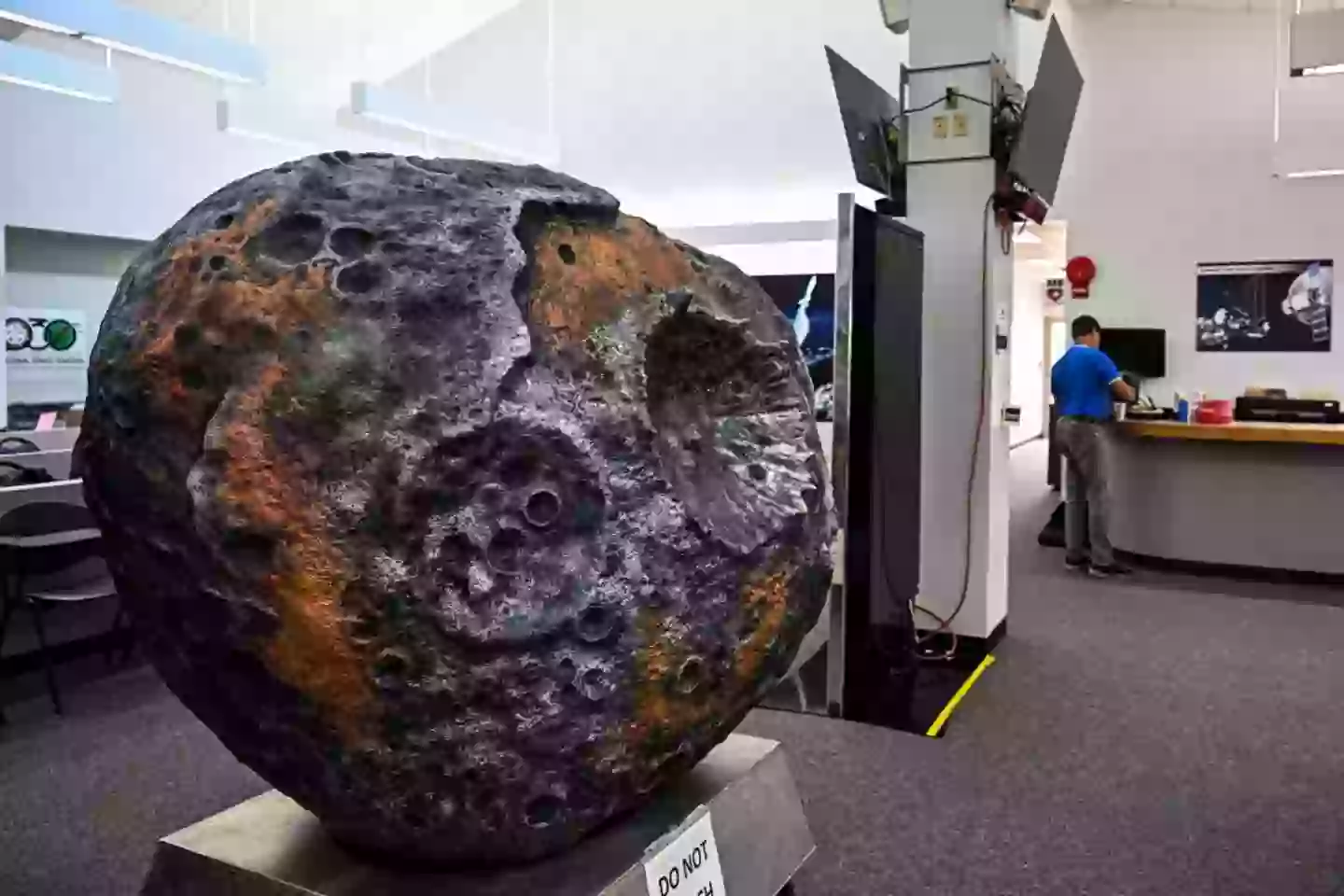 A model of 16 Psyche at the Kennedy Space Center (CHANDAN KHANNA/AFP via Getty Images)