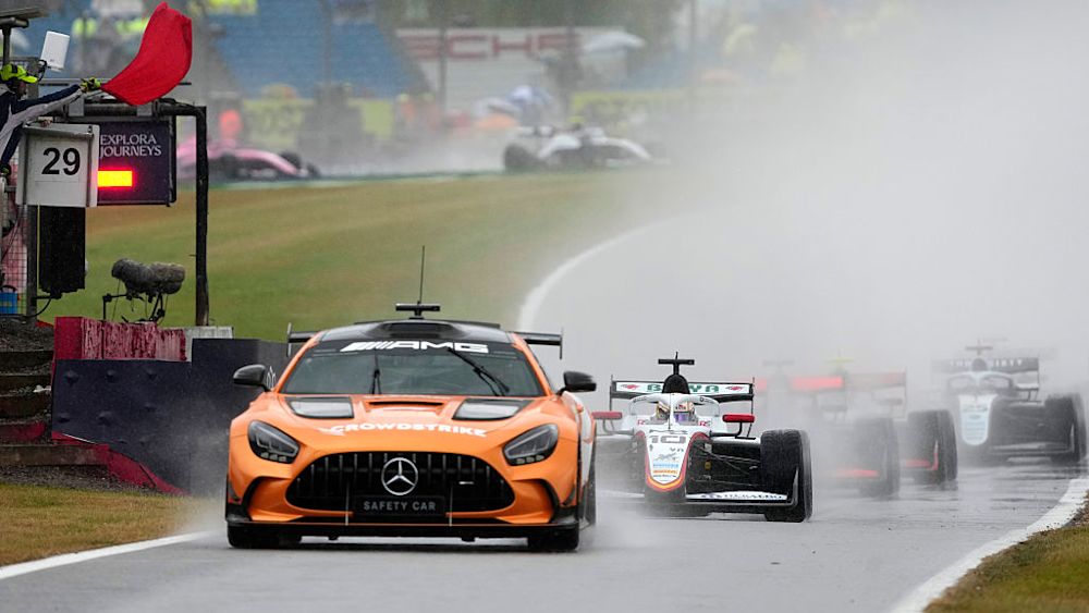 The race was eventually Red Flagged after torrential rain began to fall