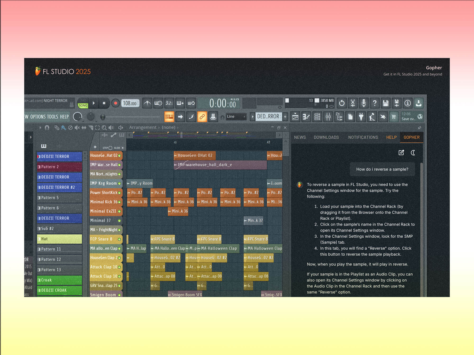 Gopher in action in FL Studio 2025
