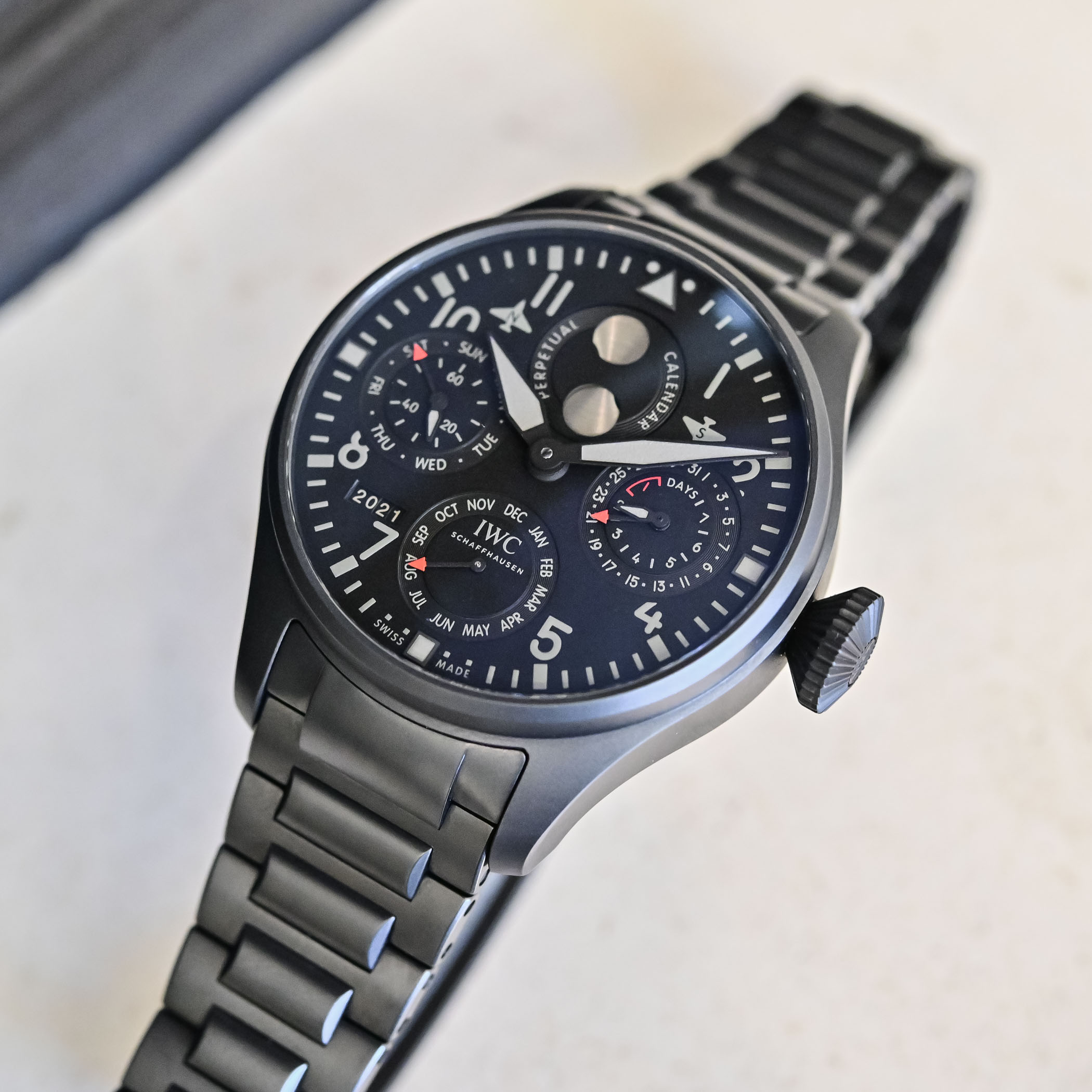 IWC Big Pilot’s Watch Perpetual Calendar TOP GUN Ceratanium IW503604