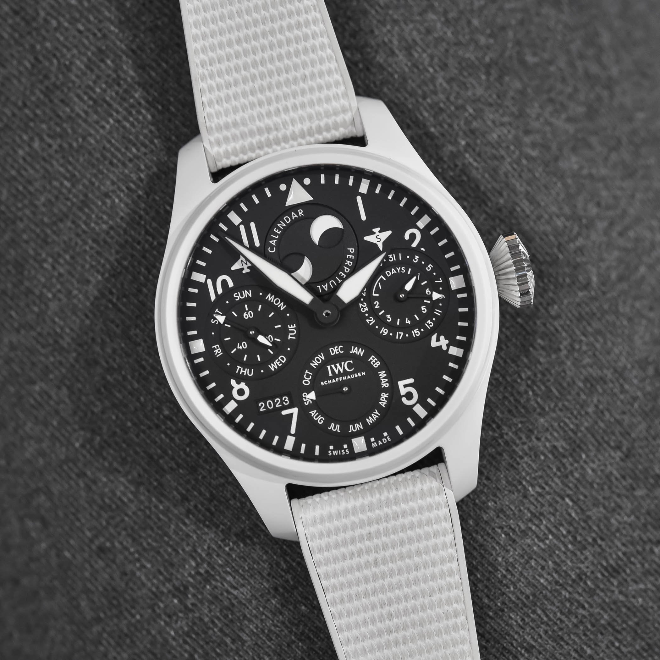 IWC Big Pilot's Watch Perpetual Calendar TOP GUN Lake Tahoe White Ceramic IW503008