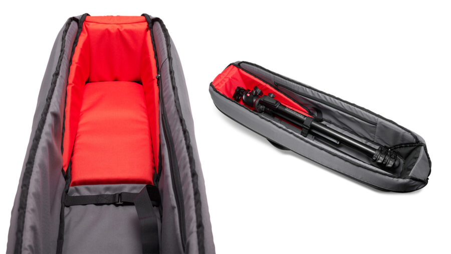 Inside of the Manfrotto Pro Light tripod bag