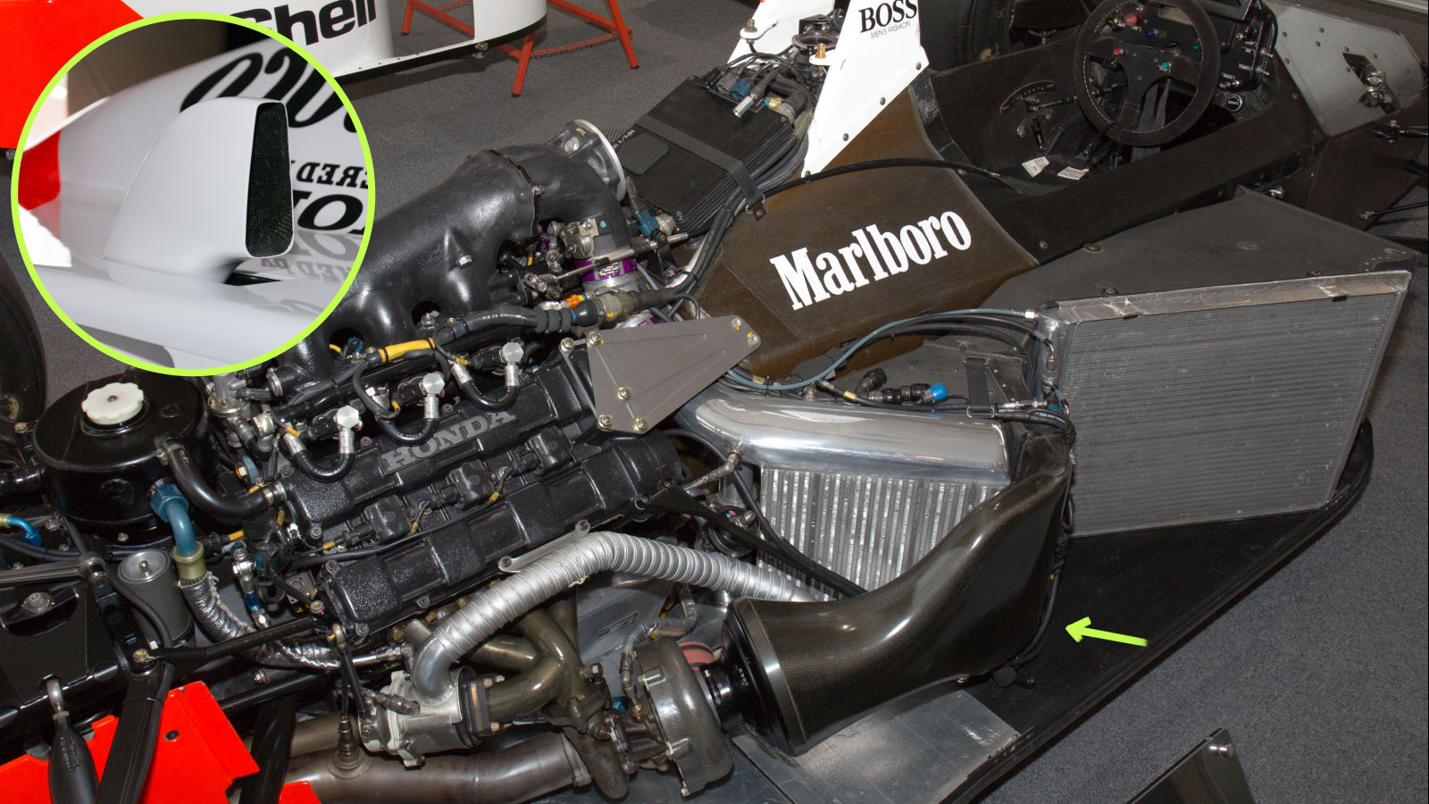 McLaren MP4-4 turbo intake comparison