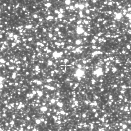 Rogue planet OGLE-2023-BLG-0524 is visible here highlighted by a cross (Credit : Optical Gravitational Lensing Experiment)