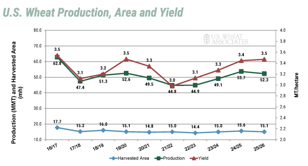 A recovery in U.S. wheat production is being credited with helping push exports in the 2024/24 marketing year.
