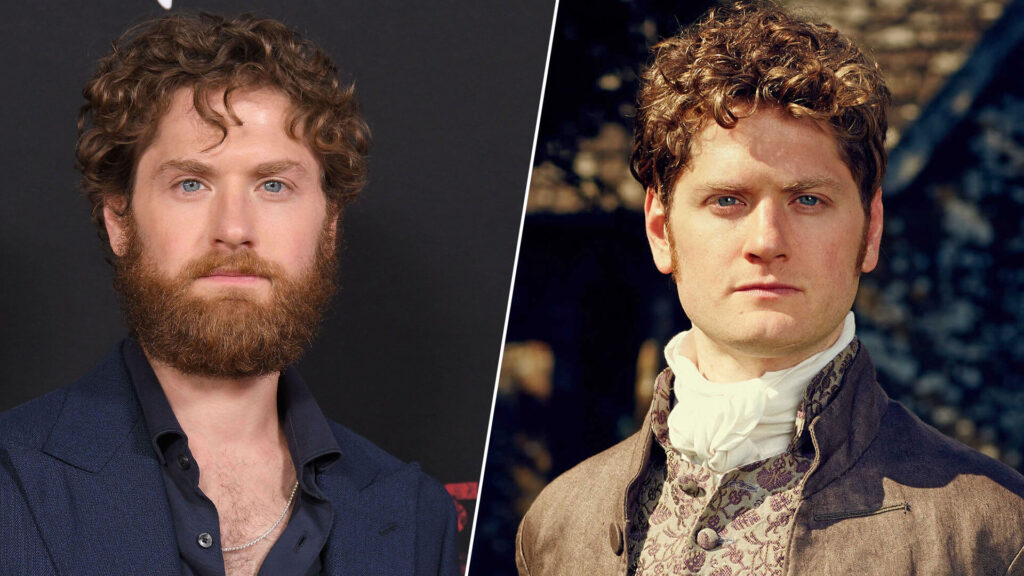 Paired image of actor Kyle Soller (left) with his character Francis Poldark from the 18th century drama, Poldark, on PBS MASTERPIECE.
