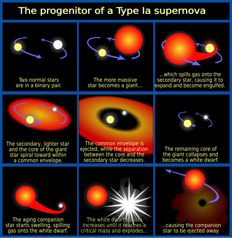 Schematic of the Type 1a supernova process (Credit : NASA, ESA and A. Feild (STScI))