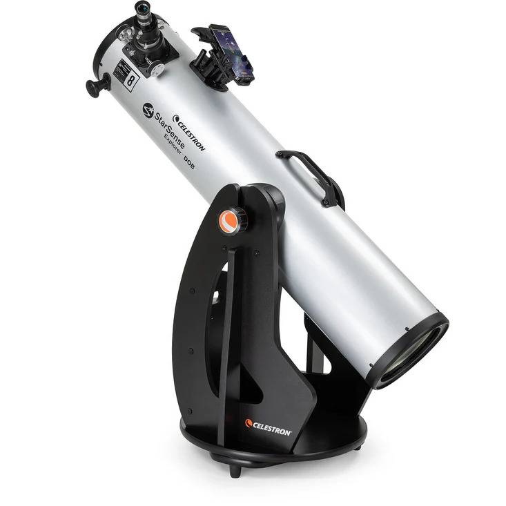 Celestron StarSense Explorer 8-inch Dobsonian product image on a white background.