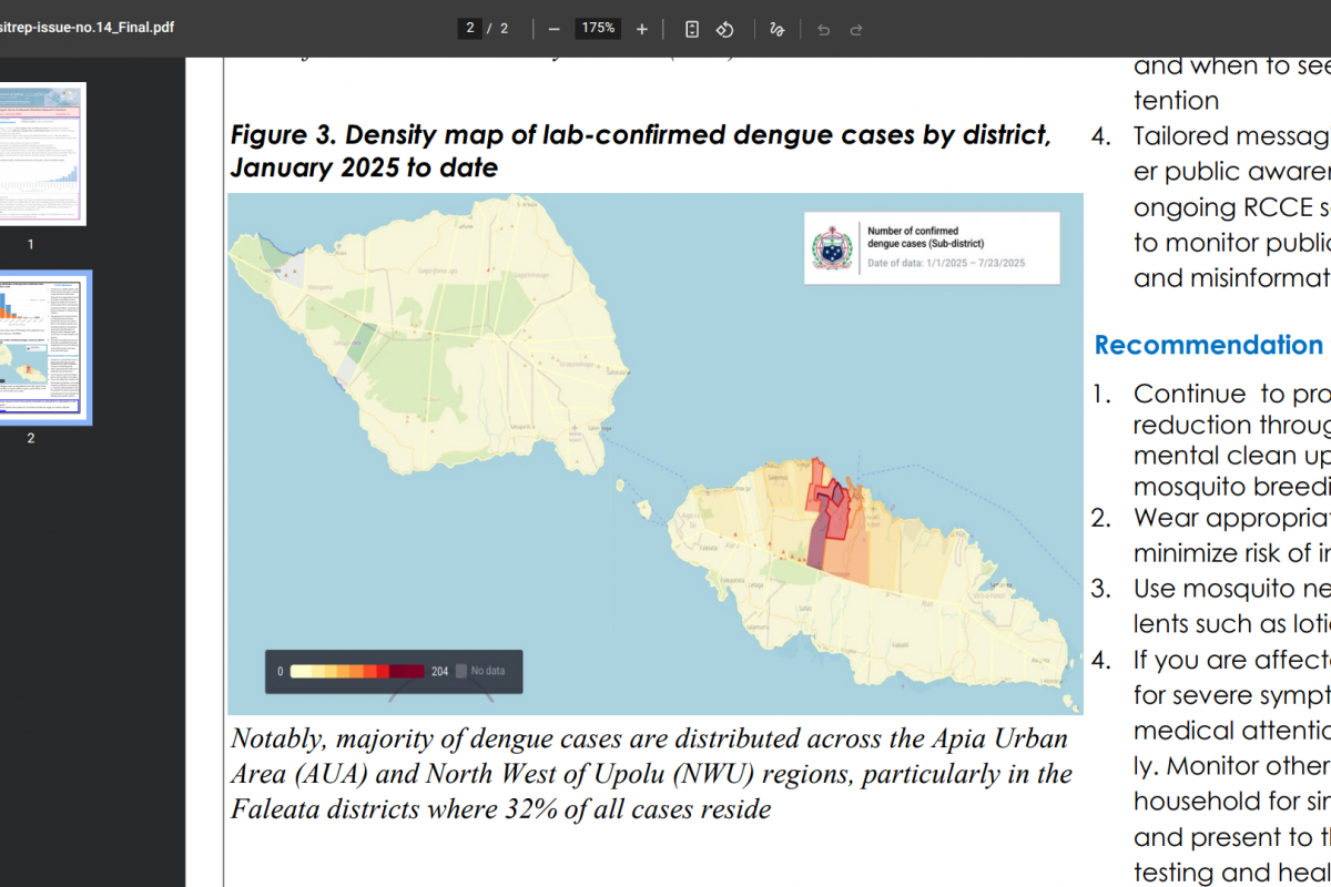 Samoa Schools Close Due to Dengue Outbreak — Vax-Before-Travel