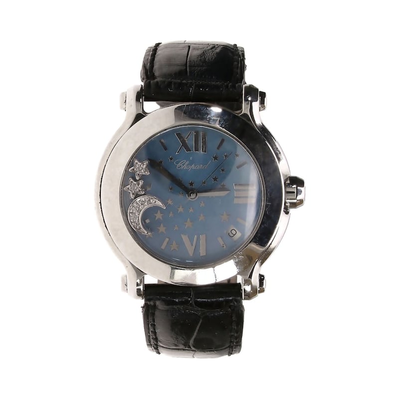 The Chopard 'Happy Sport' stainless steel diamond-set lady’s wristwatch (€1,800-€2,000), at Adams Blackrock auction