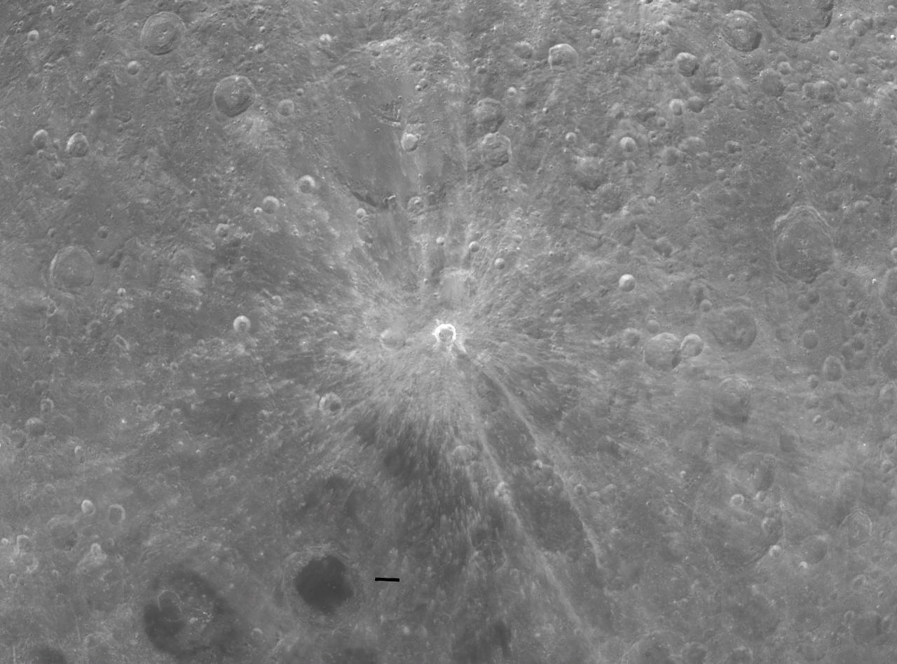 Bruno Crater; an impact from 2024 YR4 may produce a similar result. Credit: NASA/LRO