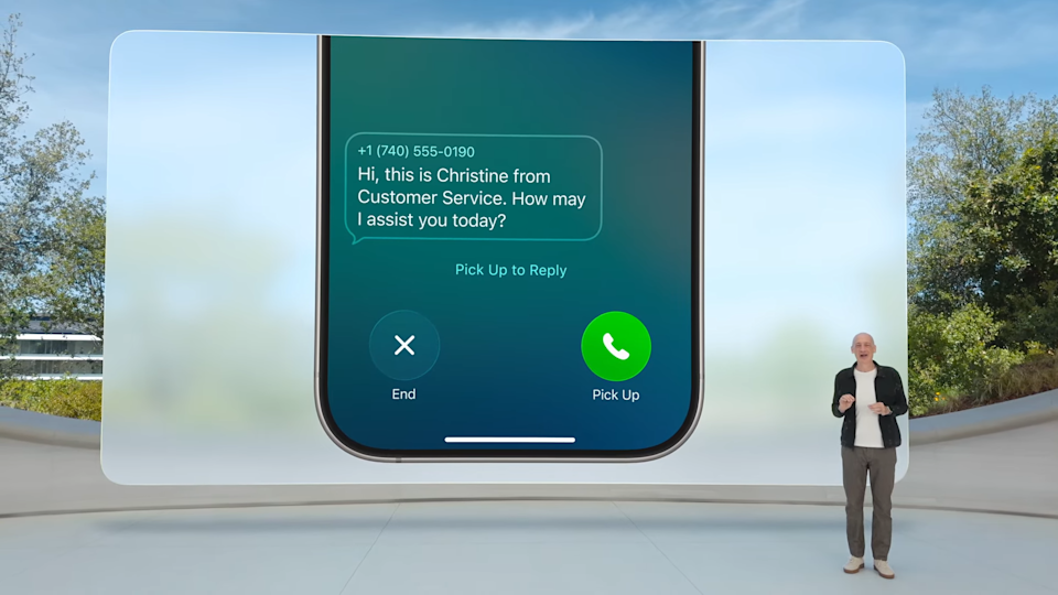 New Hold Assist being displayed at the wwdc keynote